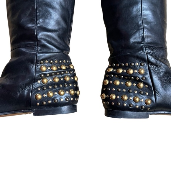 GUCCI Babouska Studded Knee High Tall Leather Boots - Picture 10 of 16